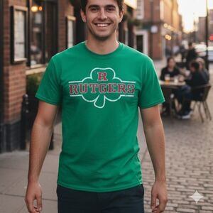 🆕Rutgers Scarlet Knights Collegiate Clover Short Sleeve T-Shirt Size L